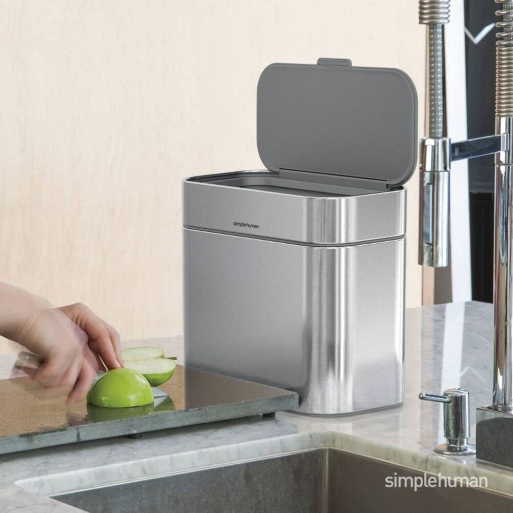 Open Box - simplehuman - Compost Caddy Silver Silver - Picture 2 of 7